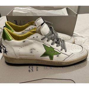 Golden Goose Ballstar Heel Laminated Star - White/Lime